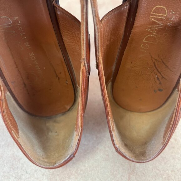 Joan & David Dark Caramel Leather Slip On Shoe - Picture 9 of 14